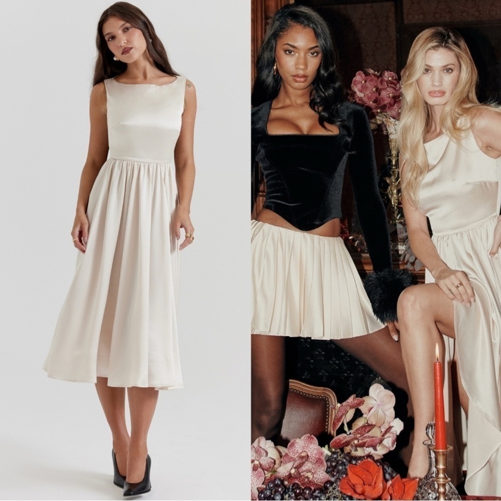 HOUSE OF CB 'Shayla' Vintage Cream Midi Dress